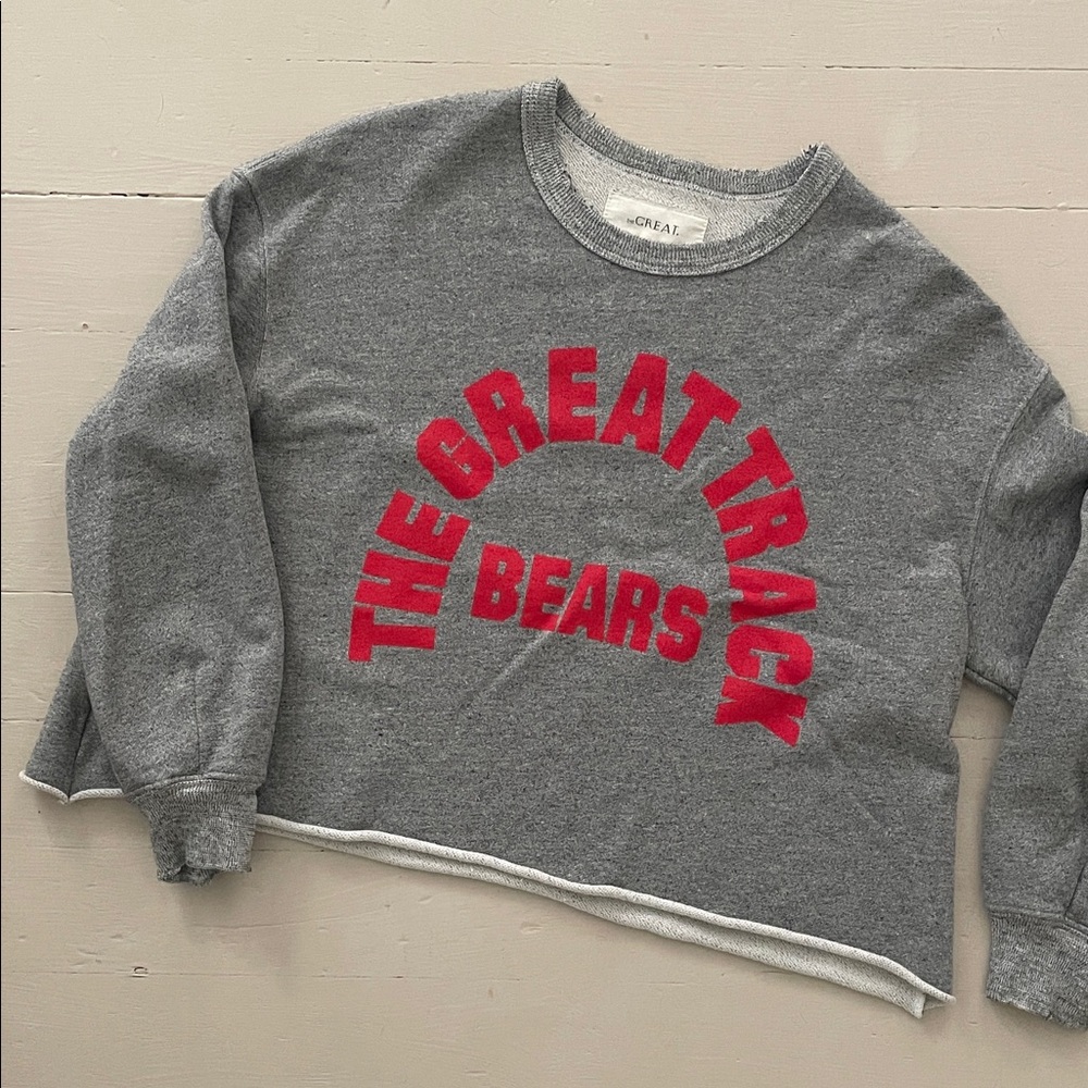 THE GREAT. Gray and Red Sweatshirt